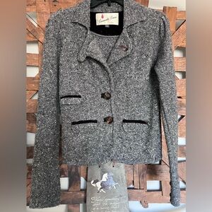 Anthropologie  Women's Classic Gray Tweed Blazer
